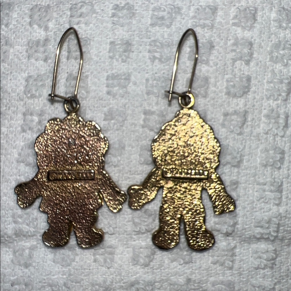 Charming Vintage Enamel Raggedy Ann & Andy Doll Earrings - Picture 2 of 3